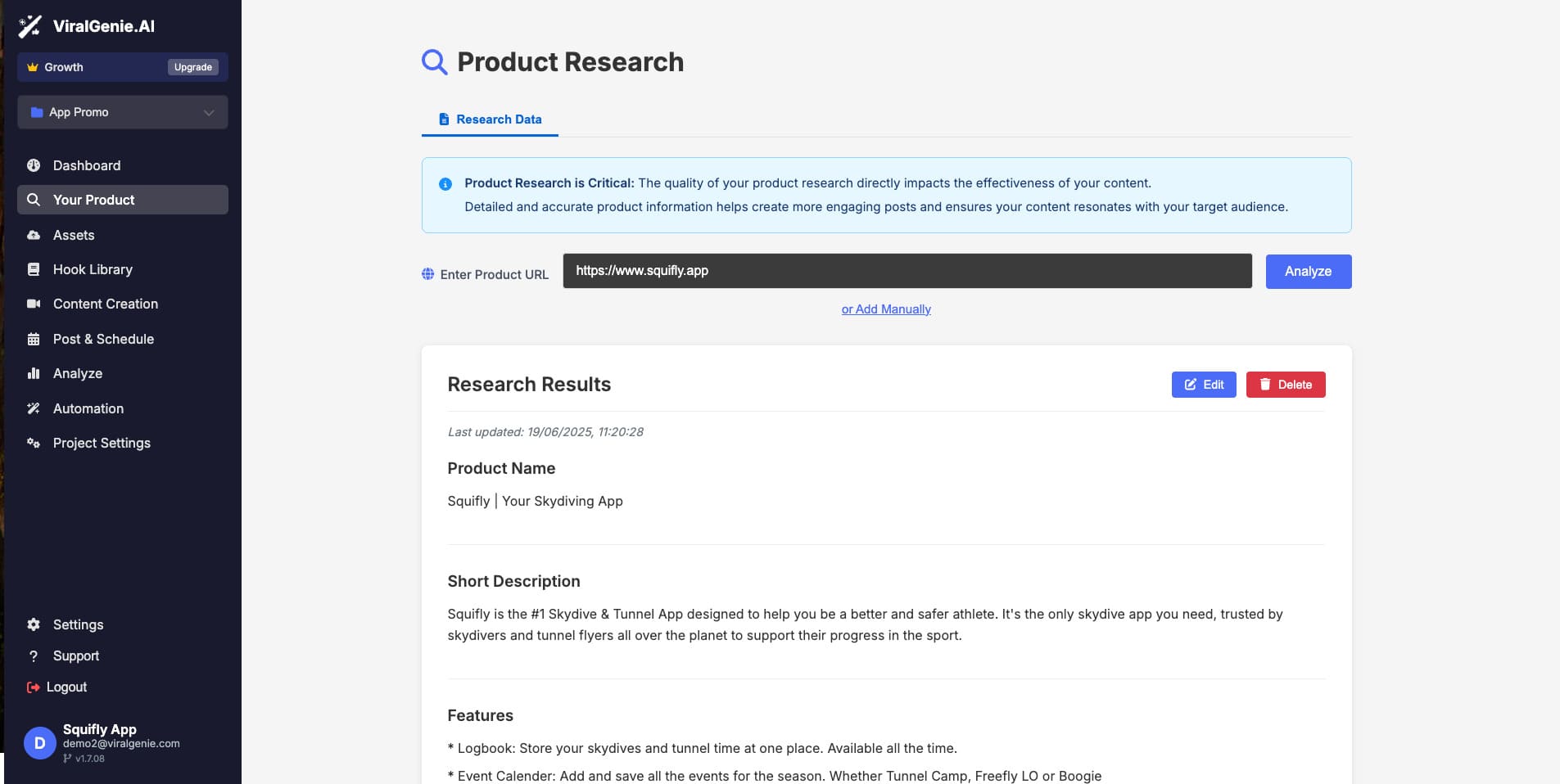Product Analysis & Content Research Dashboard